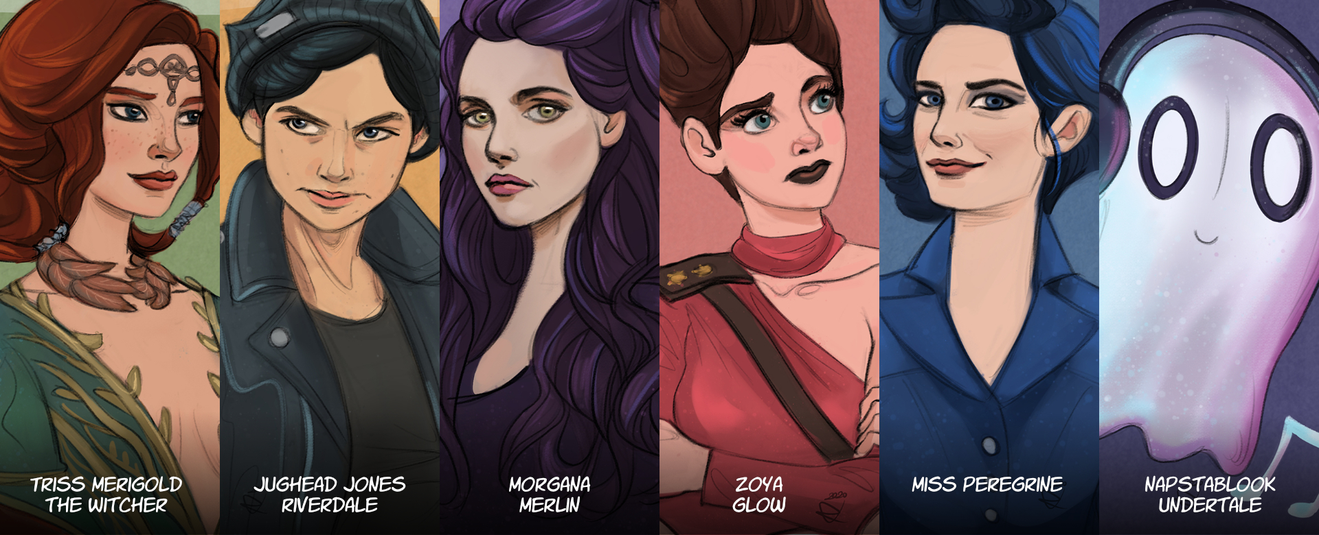 Sixfanarts Challenge: my drawings of characters recommended by people