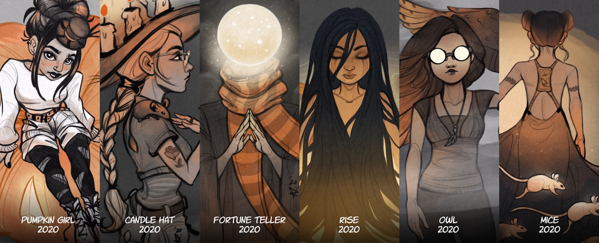 Witchtober series by me, 2020