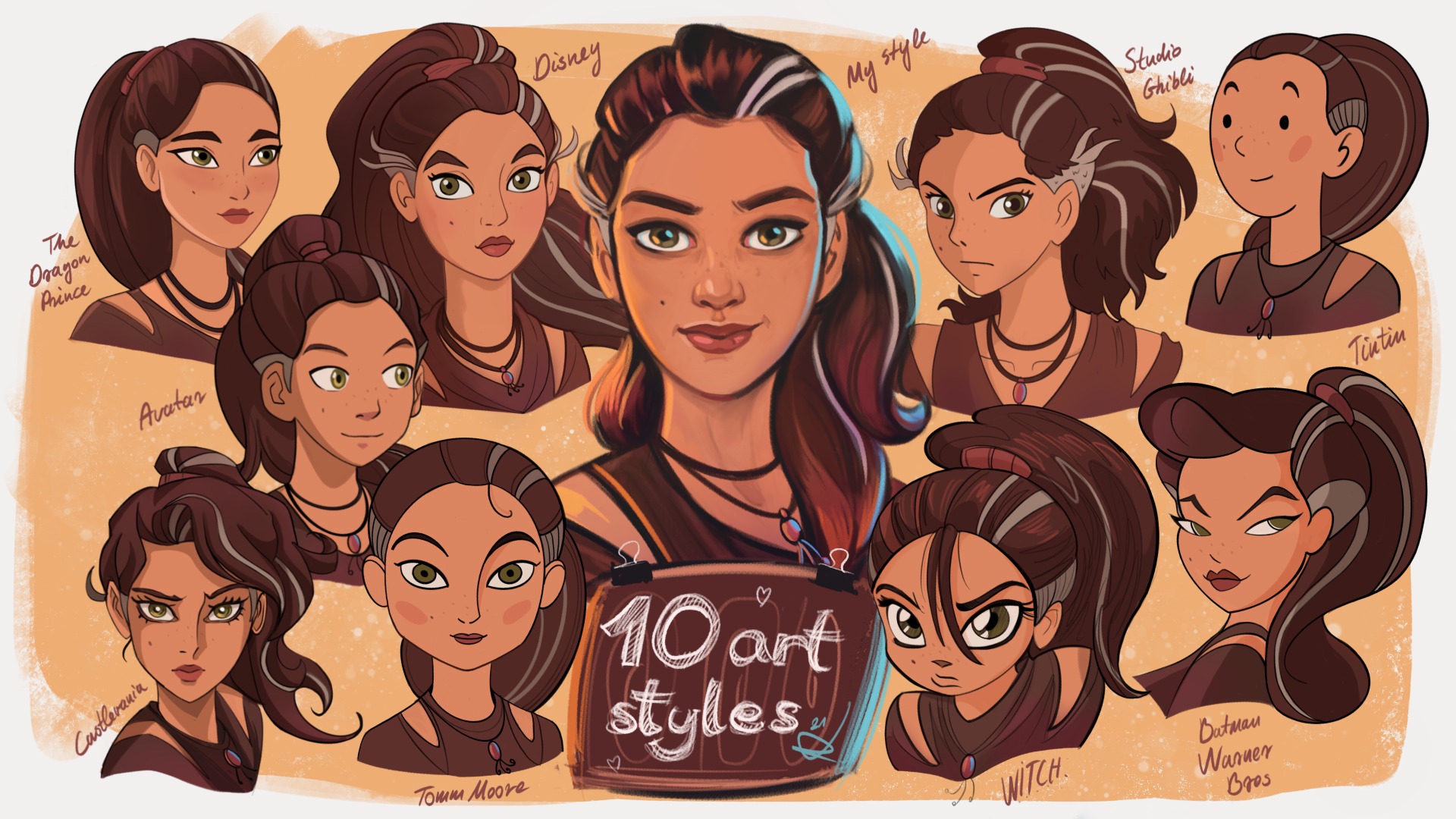 10 Art Styles with an Original Character by me